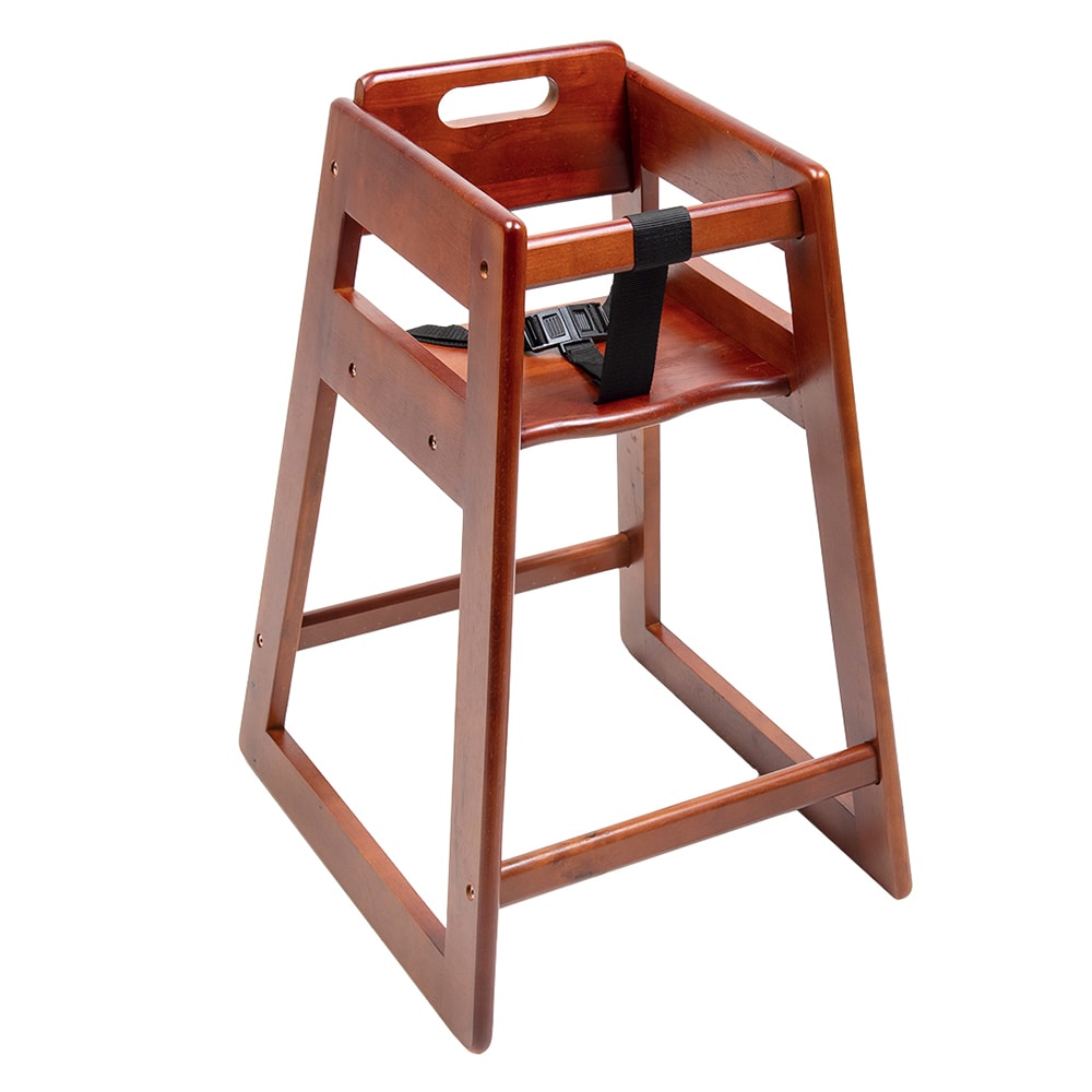 CSL 900DK 27" Stackable Wood High Chair w/ Waist Strap Rubberwood