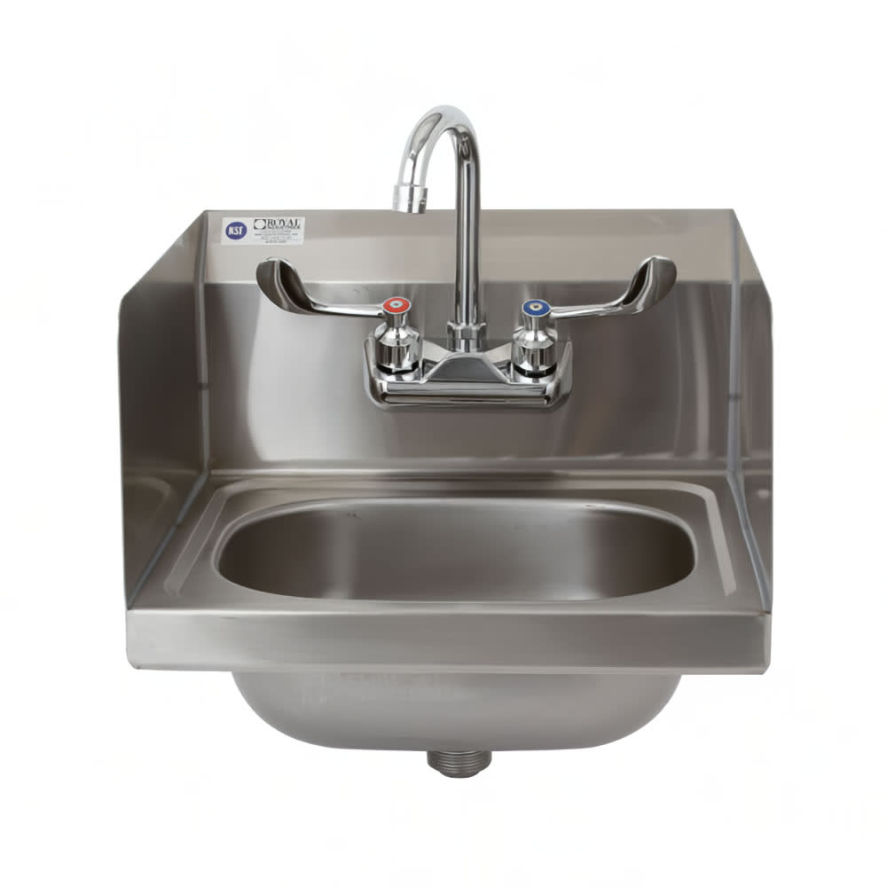 Commercial Equipment 10 X 14 Stainless Steel Hand Sink with Side Splash NSF