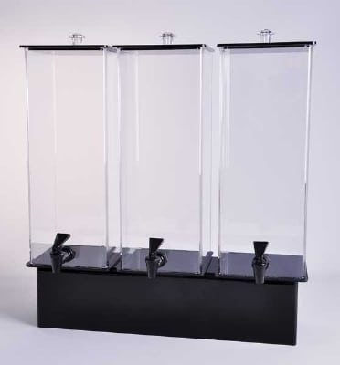 Jule-art 880-1852 Triple Simple Drink Dispenser w/ 2-Gallon Capacity, Black & Clear