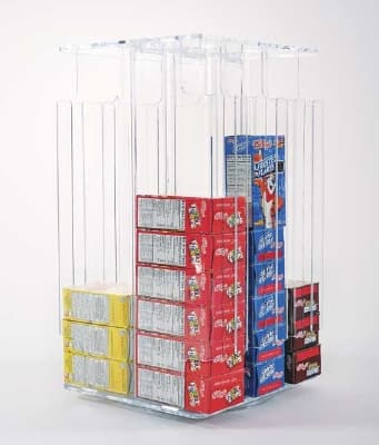Jule-art 880-1860 Rotating Gravity Feed Cereal Box Dispenser w/ Lazy Susan Base