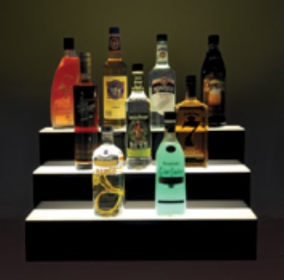 Jule-art 880-1895 Lighted Bottle Stairs w/ 3-Steps & 21-Bottle Capacity, 24" Wide