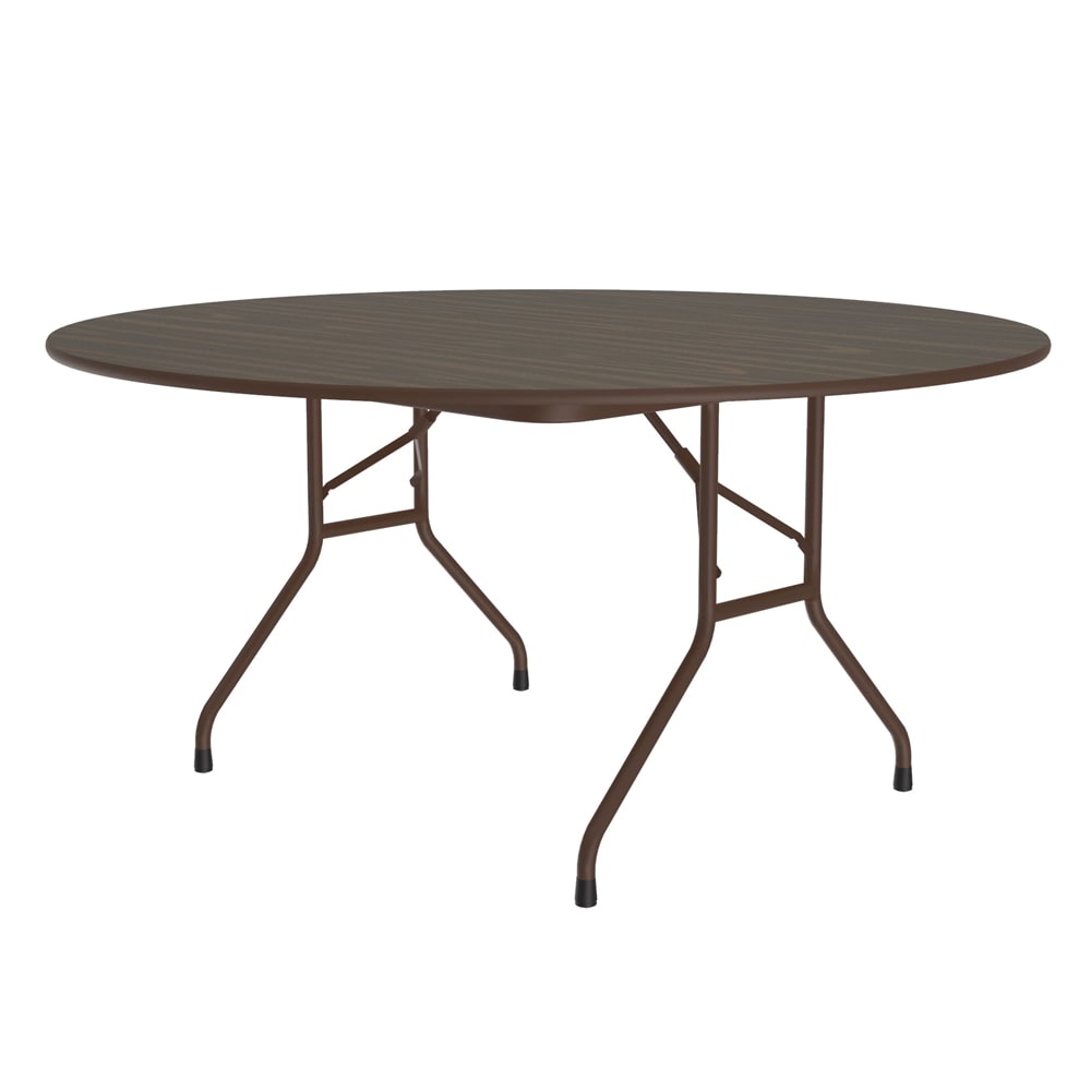 Correll PC6072P 01 72" Oval Folding Table w/ Walnut Plywood Top, 29"H