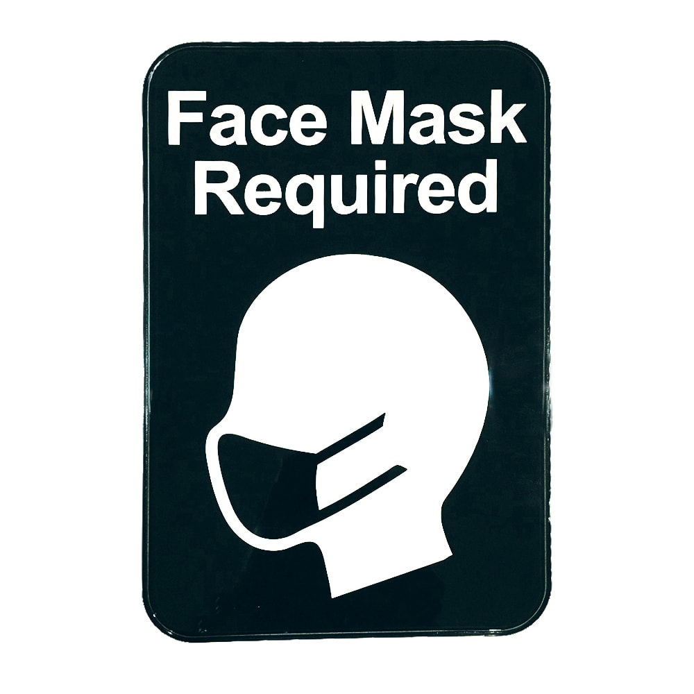 Tablecraft 10541 Face Mask Required Wall Sign W Adhesive Backing 9 X 6 Plastic Black