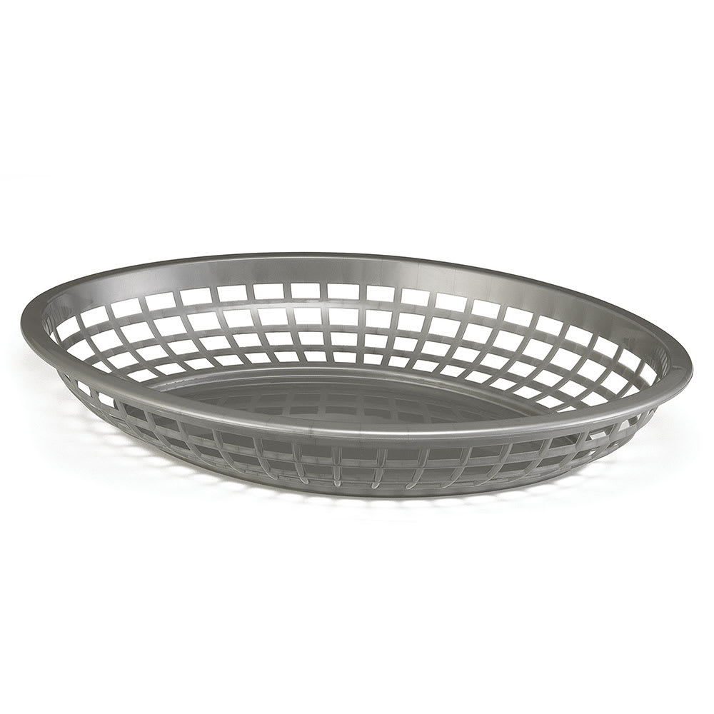 Tablecraft 1084GM Jumbo Oval Basket, 11.75 x 8-7/8 x 1-7/8-in, Poly, Gunmetal
