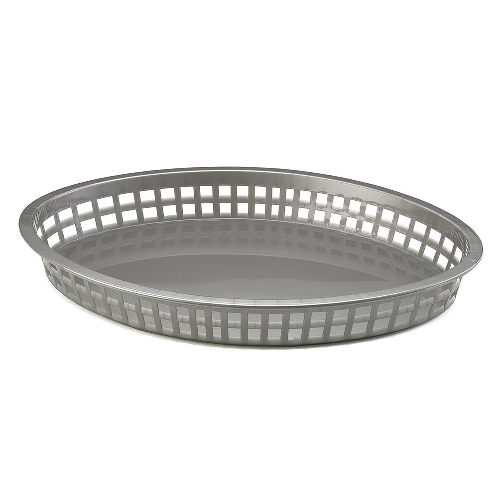Tablecraft 1086GM Oval Platter Basket, 12.75 x 9.5 x 1.5-in, Poly, Gunmetal