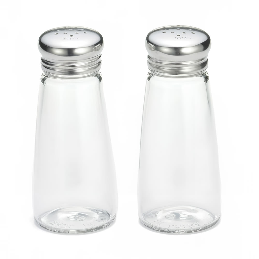 Tablecraft 132S&P 4.375" Salt/Pepper Shaker w/ Metal Lid, Round
