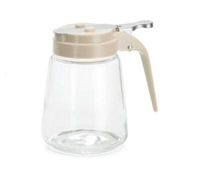 Tablecraft 1371A Syrup Dispenser, 12 oz., Glass, Almond Top
