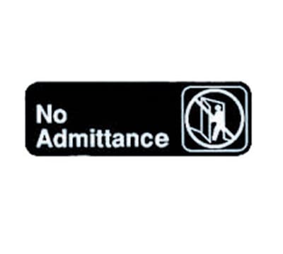 Tablecraft 394507 3 x 9-in Sign, No Admittance, Adhesive Back