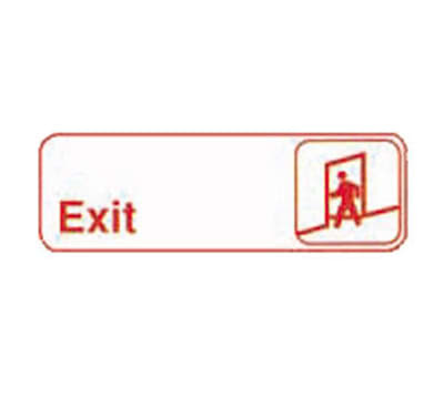 Tablecraft 394509 3 x 9-in Sign, Exit, Adhesive Back