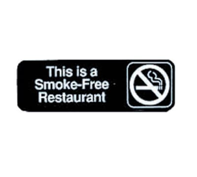 Tablecraft 394524 3 x 9" Sign, This Is A Smoke-Free Restaurant, Adhesive Back
