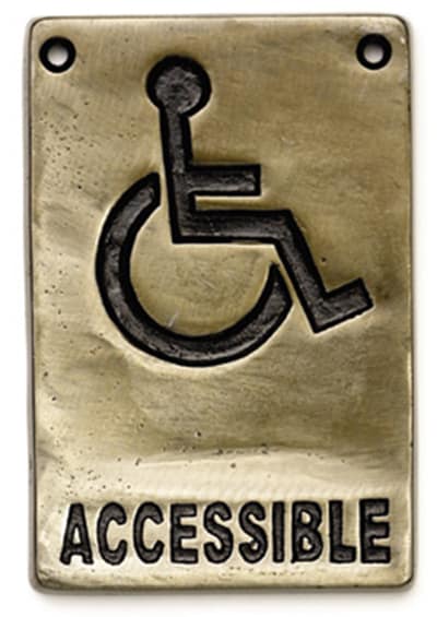 Tablecraft 465632 Sign, 4 x 6-in, Accessible, Antique Bronze, Heavyweight