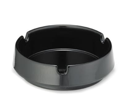 Tablecraft 707B Black Phenolic Ashtray, 4 x 1-1/8"