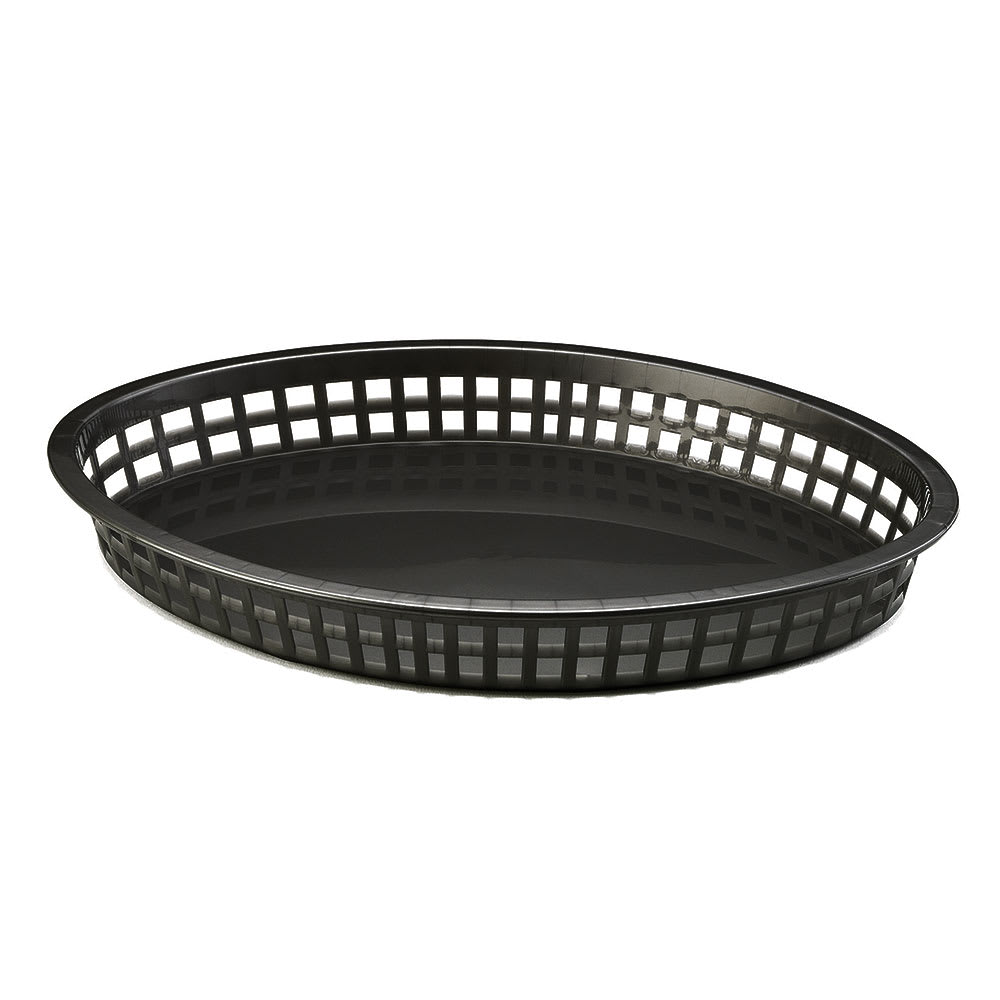 Tablecraft C1086BK Cash And Carry Texas Baskets, 12.75" x 9.5" x 1.5", Oval, Black