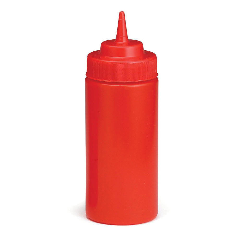 Tablecraft C11663K Cash And Carry Wide Mouth Squeeze Dispenser, 16-oz, Red
