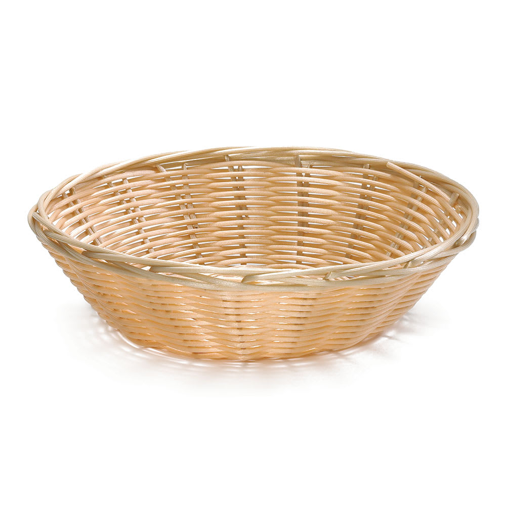 Tablecraft C1175W 8.5" Round Hand-Woven Baskets - Polypropylene, Natural