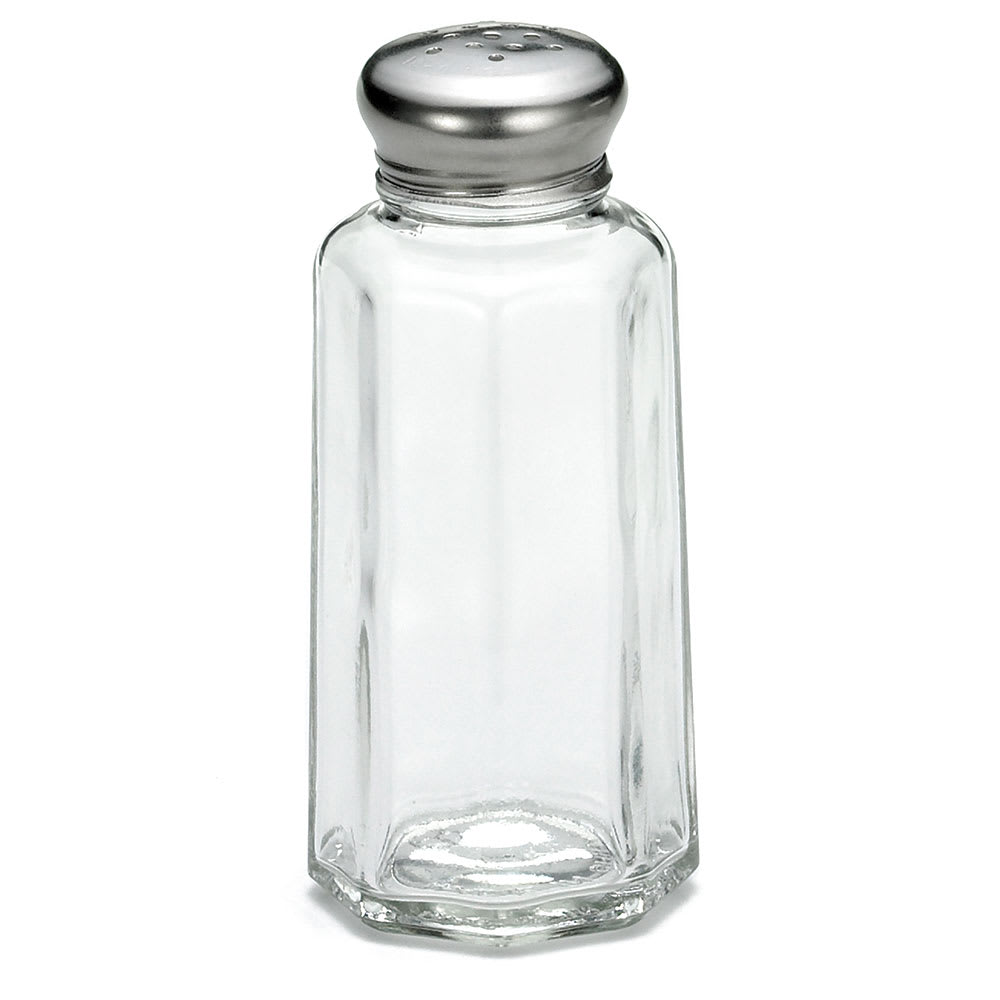 Tablecraft C155-12 Salt / Pepper Shaker, 2 oz, Glass, SS Top