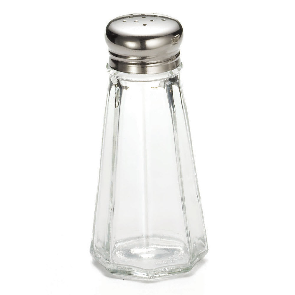 Tablecraft C156-12 Salt / Pepper Shaker, 3 oz, Glass, SS Top