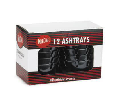 Tablecraft C263B-1 Classic Ashtray, 4-1/4" X 1-3/4 in, Deep Well, Black Plastic