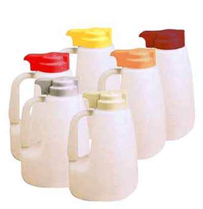 Tablecraft MW64A 54-oz Polyethylene Option Dispenser w/ Assorted Color ABS Top