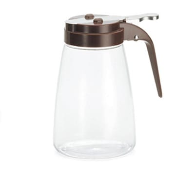 Tablecraft P10B 10-oz Polycarbonate Dispenser w/ Brown ABS Top