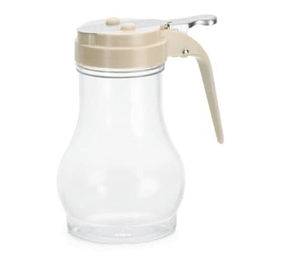 Tablecraft P410A 10-oz Polycarbonate Teardrop Dispenser w/ Almond ABS Top