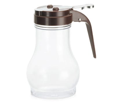 Tablecraft P410B 10-oz Polycarbonate Teardrop Dispenser w/ Brown ABS Top