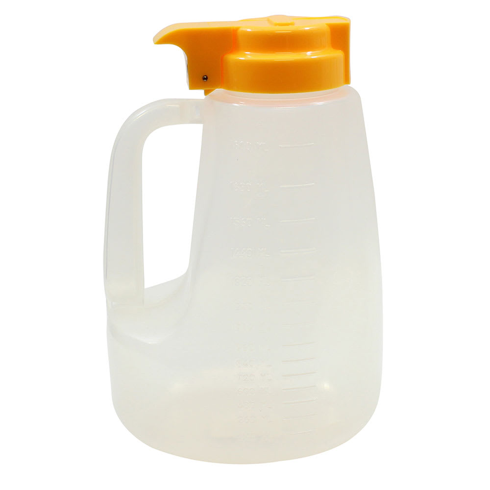 Tablecraft PP64Y 64-oz Pour Dispenser w/ Graduated Markings - Polypropylene, Yellow