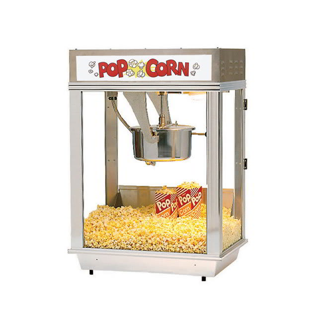 Gold Medal 2001 120240 Citation Popcorn Machine w/ 16-oz Unimaxx Kettle & White Dome, 120/240V