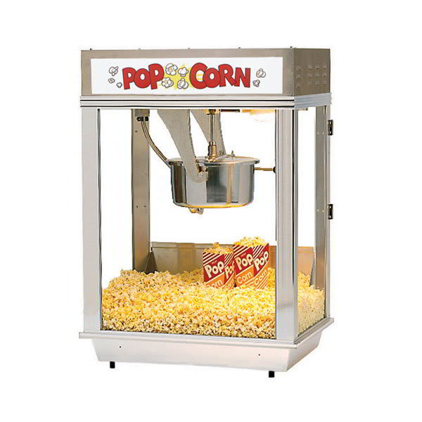Gold Medal 2001ST 120240 Citation Popcorn Machine w/ Deluxe 16-oz Unimaxx Kettle & Stainless Dome, 120/240V