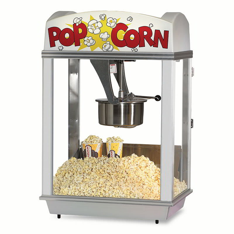 Gold Medal 2003 120208 Popcorn Machine w/ 12-oz Removable Kettle, White Dome, 120/208 V