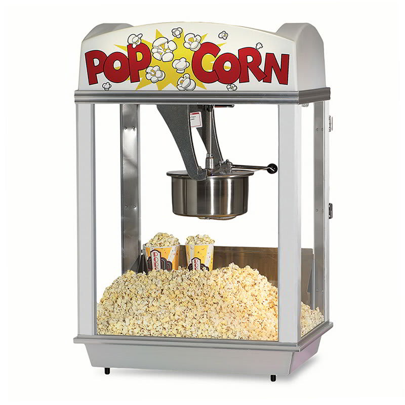 Gold Medal 2005 120208 Deluxe Whiz Bang Popcorn Machine w/ 12-oz Kettle & White Dome, 120/208V