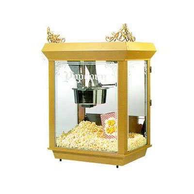 Gold Medal 2014 120208 Gay 90's Whiz Bang Popcorn Machine, 14 oz Kettle, Gold Dome, 120/208 V
