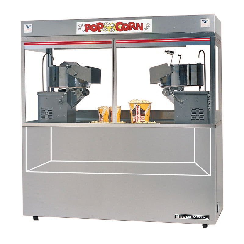 Gold Medal 2123ED 120240 Cornado Popcorn Machine w/ (2) 36-oz Kettles & 2-Bag-In-A-Box System, 120/240V