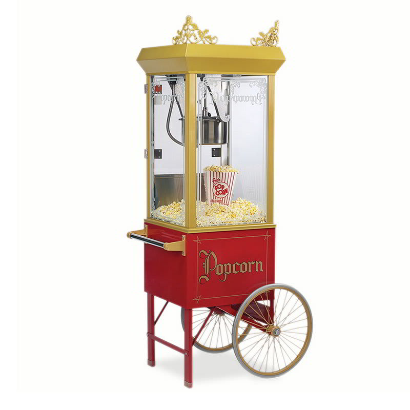 Gold Medal 2131 120240 8-oz Gay 90s Pinto Popcorn Machine w/ Etched Glass & Gold Dome, 120/240V