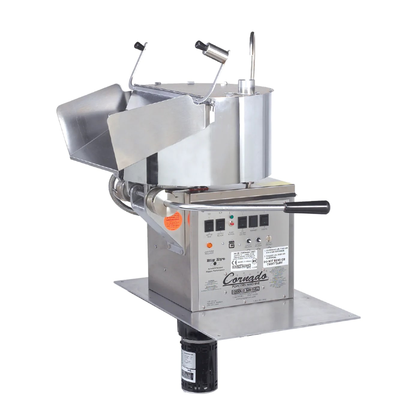 Gold Medal 2149EC 36-oz Compact Cornado Popping Unit w/ Right Hand Dump & Lock-N-Pop Lid, 120/208v