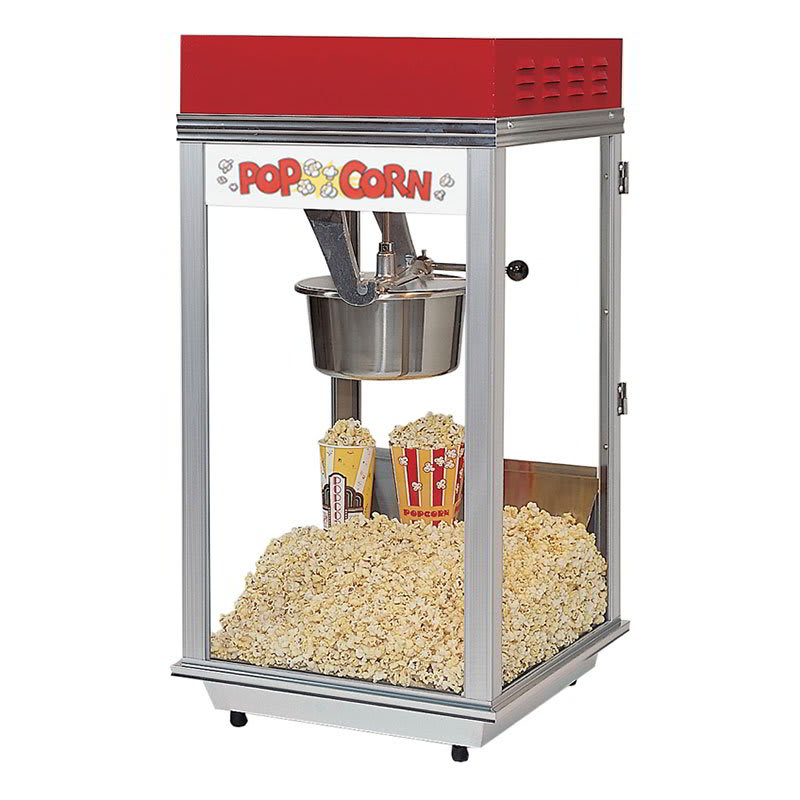 Gold Medal 2152 120240 Bronco Pop Heavy Duty Popcorn Machine w/ 8-oz Kettle & Red Dome, 120/240V