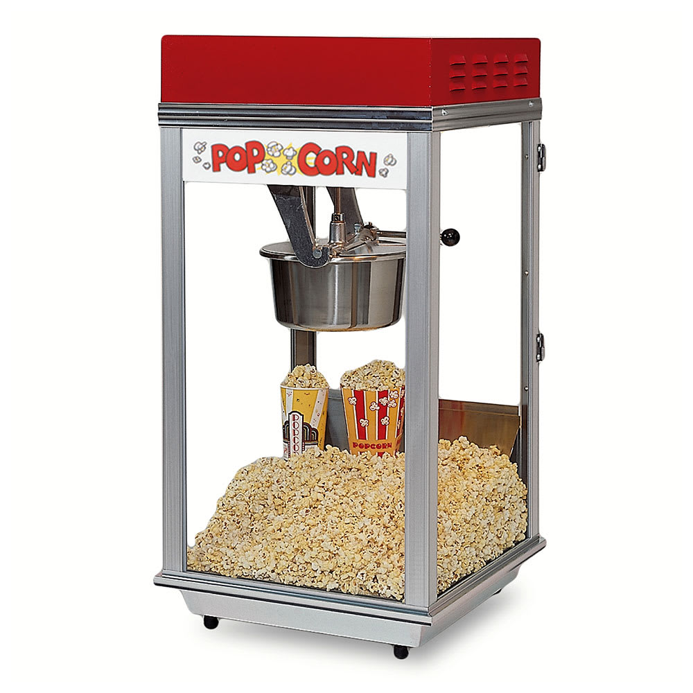 Gold Medal 2152ST 120240 Bronco Pop Heavy Duty Popcorn Machine w/ 8-oz Kettle & Stainless Dome, 120/240V