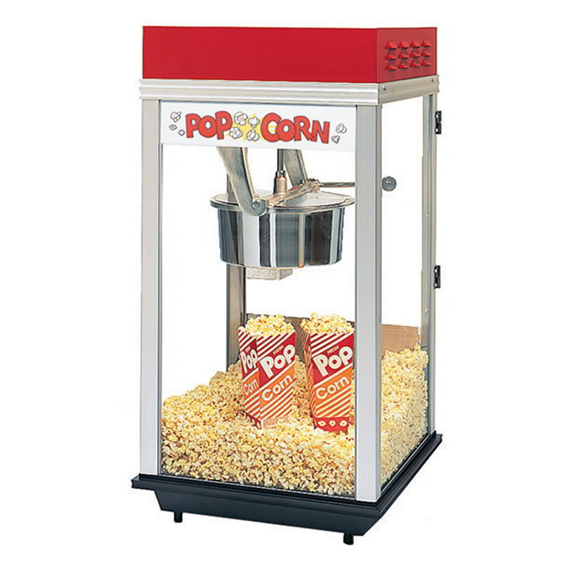 Gold Medal 2214ST 120208 Red Top-12 Popcorn Machine w/ 14-oz Kettle & Stainless Dome, 120/208V