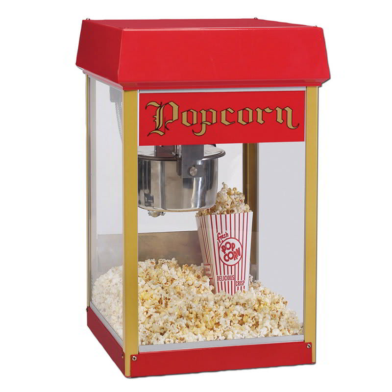 Gold Medal 2404 120208 FunPop Popcorn Machine w/ 4-oz EZ Kleen Kettle & Red Dome, 120/208V