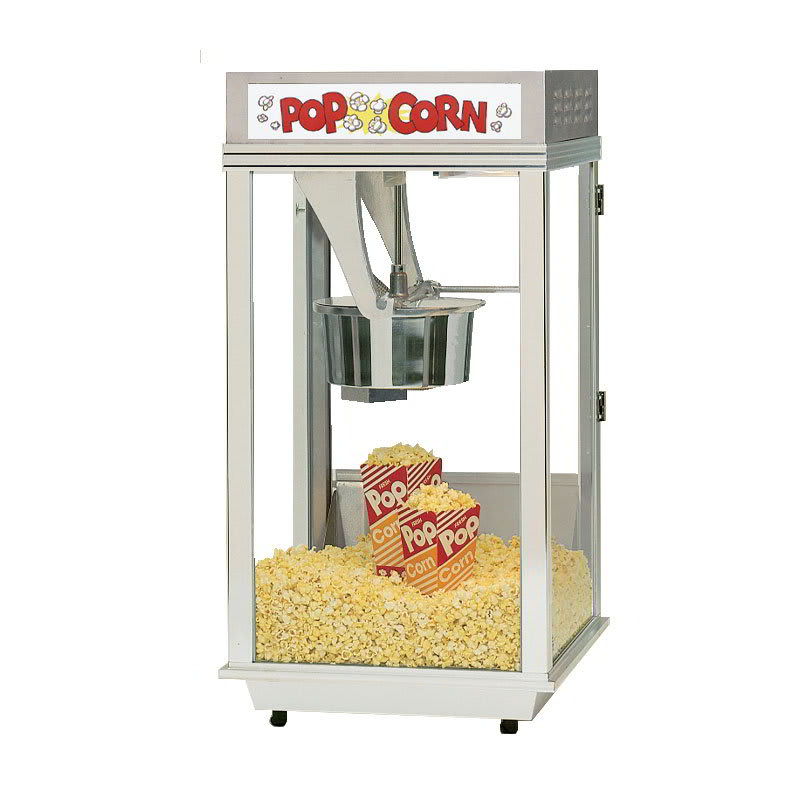 Gold Medal 2452 Ultimate Bronco Popcorn Machine w/ 8-oz EZ Kleen Kettle & Stainless Dome, 120v