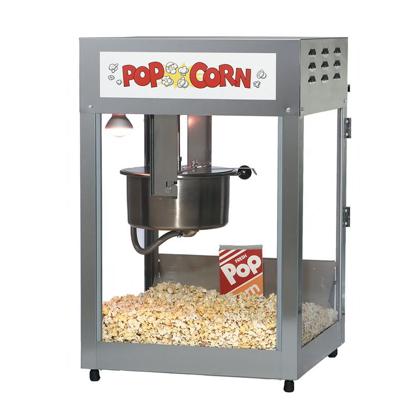 Gold Medal 2552LS 120208 Popcorn Machine, 12/14-oz EZ Kleen Kettle, Stainless Cabinet, 120/208