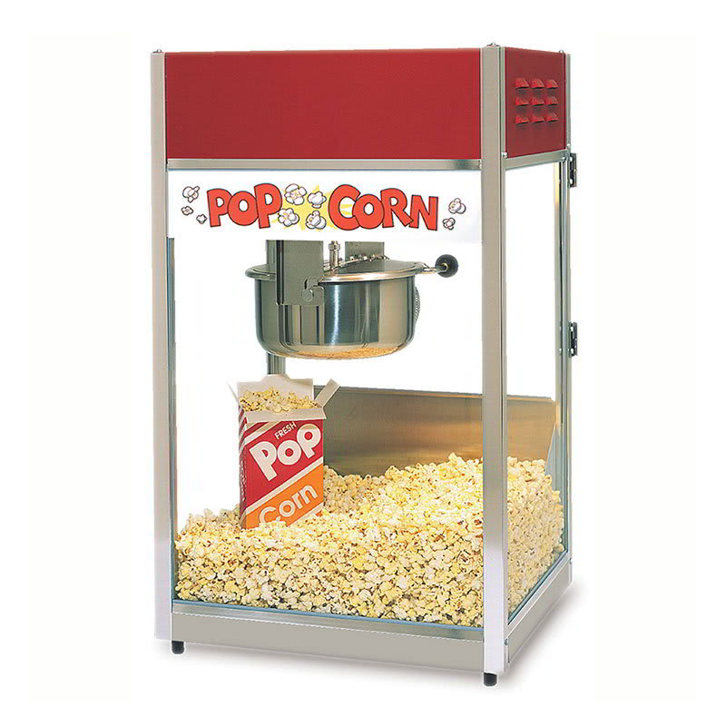 Gold Medal 2656 120208 Ultra-60 Special Popcorn Machine w/ 6-oz EZ Kleen Kettle & Red Dome, 120/208V