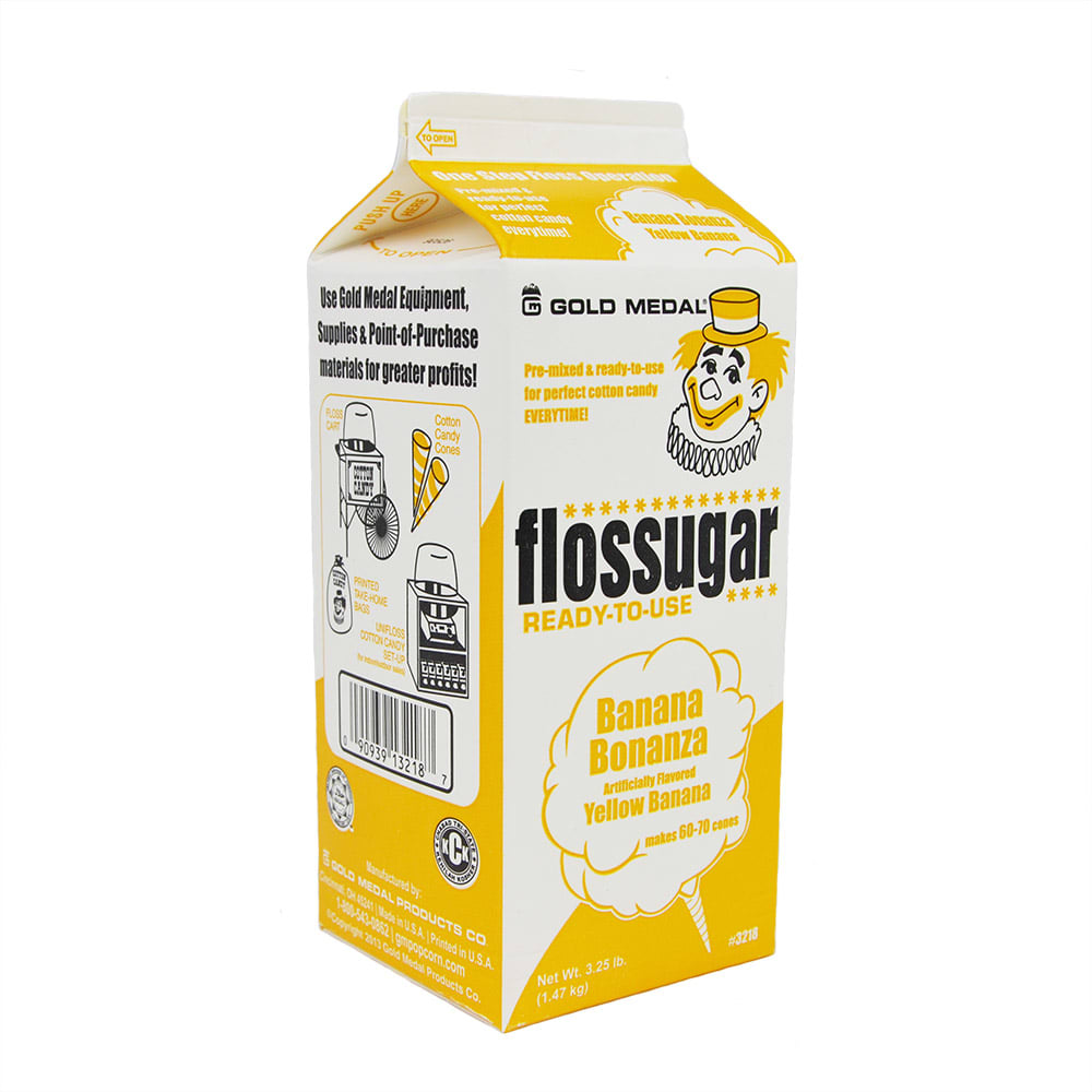 Gold Medal 3218CT Banana Bonanza Flossugar, 1/2-Cartons