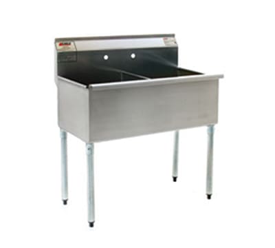 Eagle Group 2136-2-16/4-1X Utility Sink - (2) 21x36x14" Bowl, 8" Splash, 16/430 Stainless