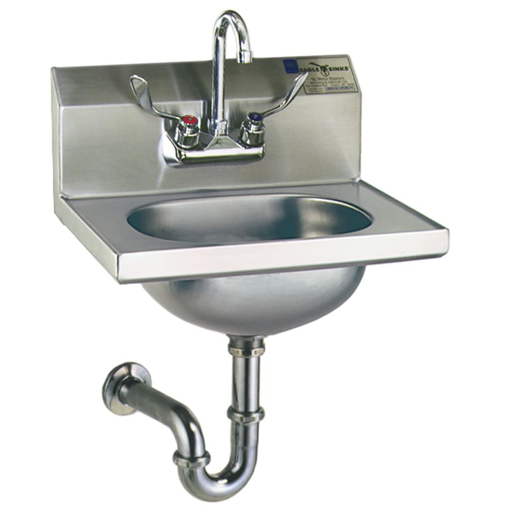 Eagle Group Hsa 10 Faw Wall Mount Commercial Hand Sink W 13 5 L X 9 75 W X 6 75 D Bowl Gooseneck Faucet