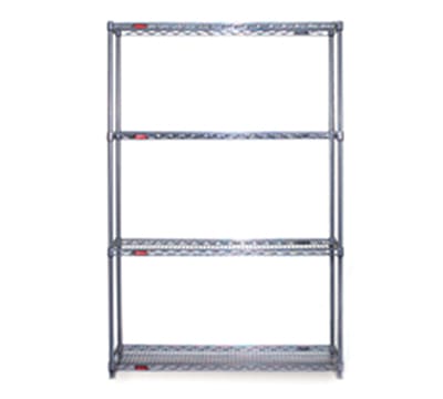 Eagle Group S4-74-2472C Wire Shelving Starter Unit - (4) 24x72" Shelf, 74" Post, Chrome