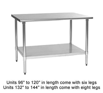 Eagle Group T3060EB 60x30" Work Table - 16/304 Top, Galvanized Undershelf