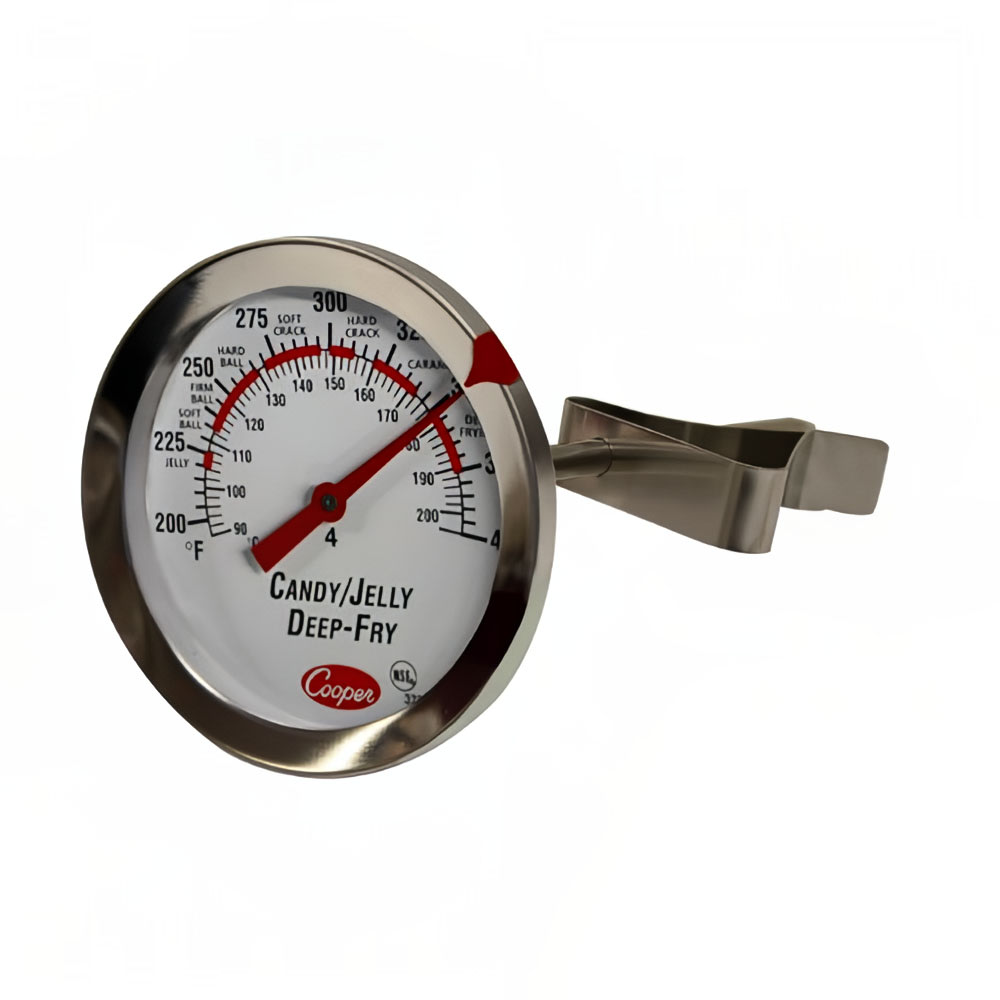 Cooper 322-01-1 Candy Deep Fry Jelly Thermometer w/ 6" Stem, 200 to 400 F