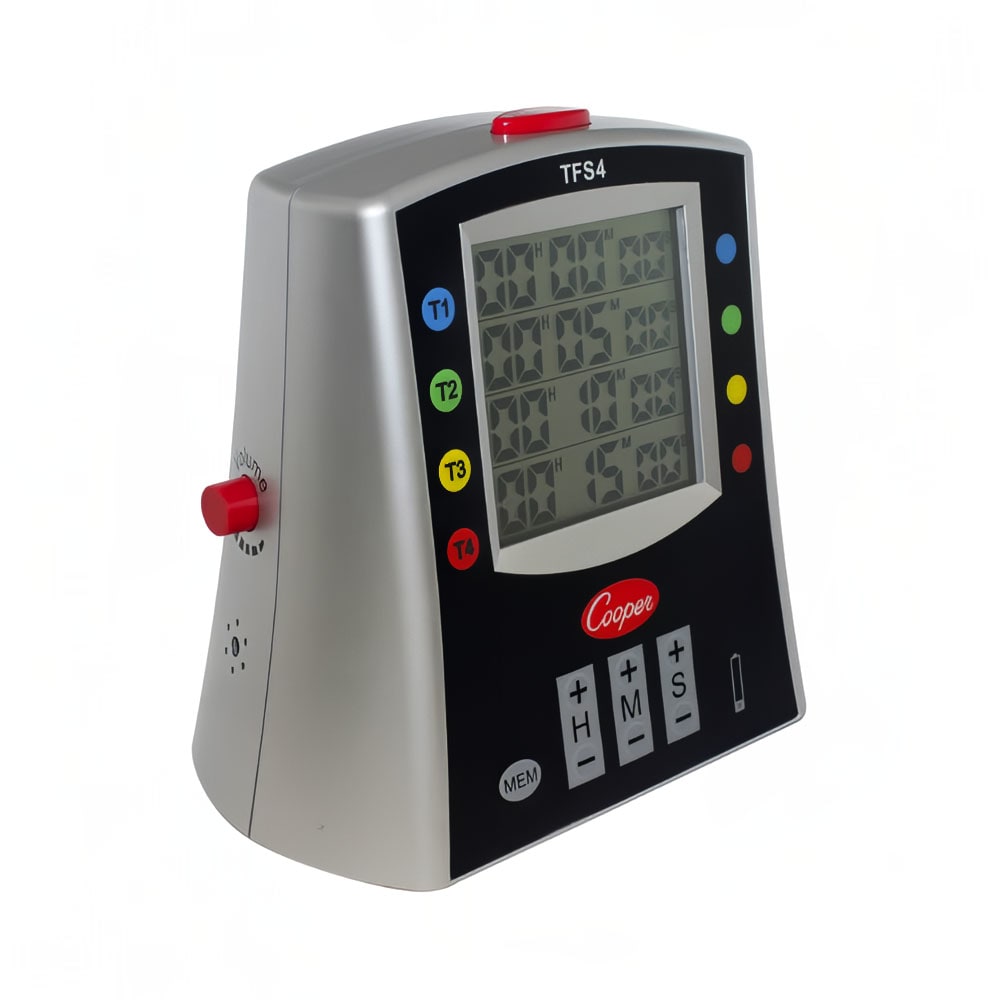 Cooper TFS4-01 Multi-Station Timer, 4-Station LCD w/ Alerts, Countdown/Count Up