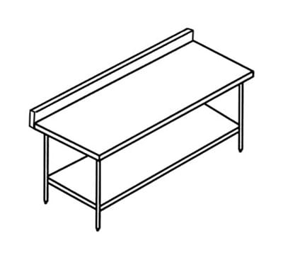 Select Stainless 4SUB24 Work Table w/ 5-in Backsplash & Undershelf, 24x48-in, Stainless